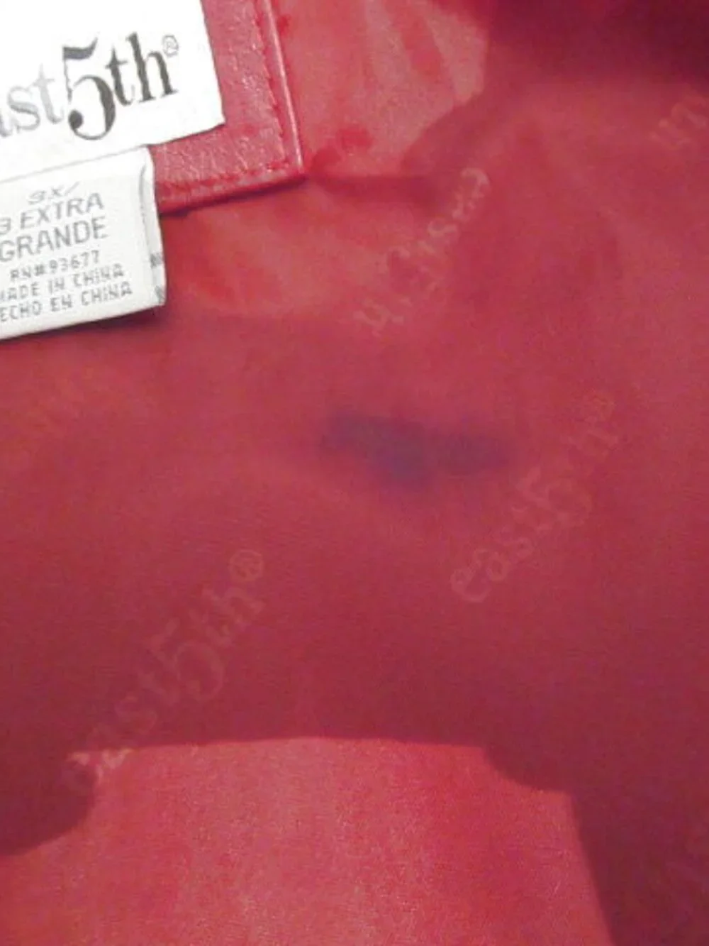 Vtg East 5th Red Nappa Leather Jacket Size 3X Pockets Car Coat Old Money 90s Y2K